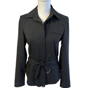 Max Mara Womens 2 Piece Wool Skirt Set Size 4 Pinstripe Career Office Business